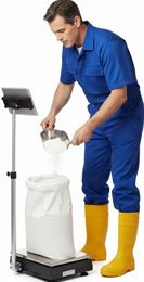 Timbang bahan baku dipandu oleh sistem